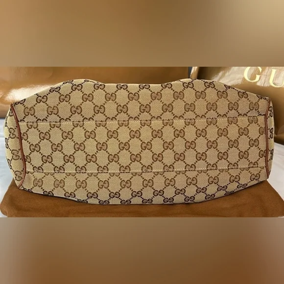 GUCCI Monogram Sukey Medium Brown Shoulder Bag